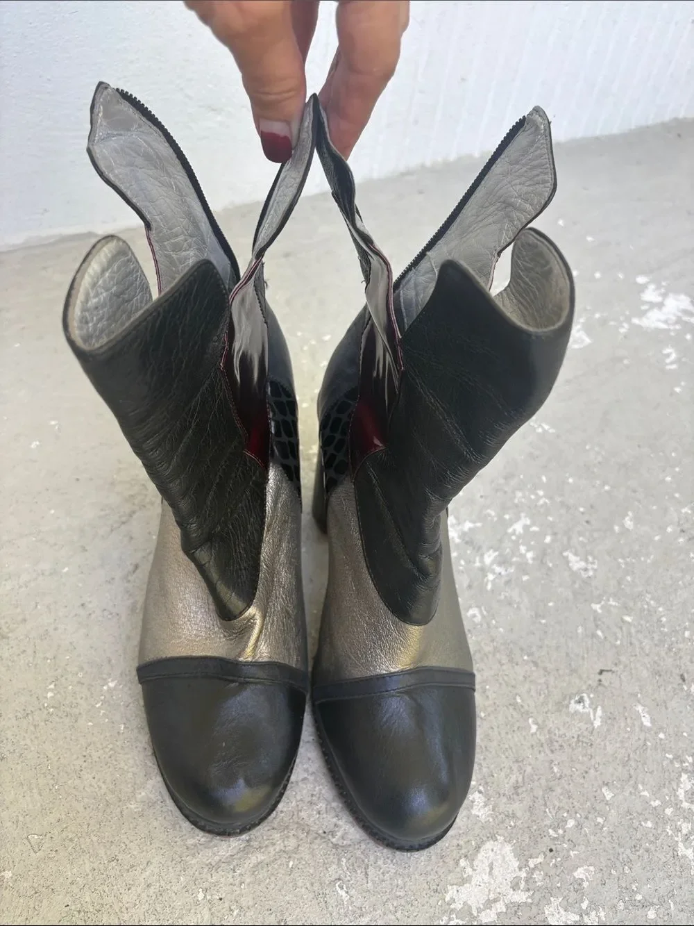 Benedito vintage patchwork leather boots
